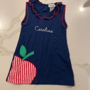 Smockingbird “Caroline” monogrammed apple dress